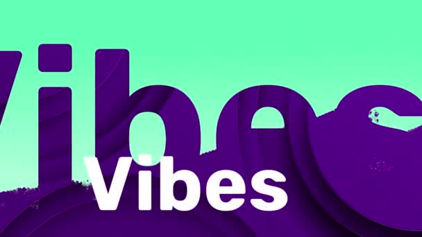 Animation Good Vibes Text Purple Shadow Blue Background Video Game — Stock Video