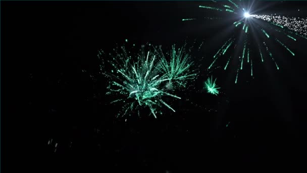 Animación Texto Diwali Fuegos Artificiales Estrella Navidad Cayendo Nochevieja Fiesta — Vídeos de Stock