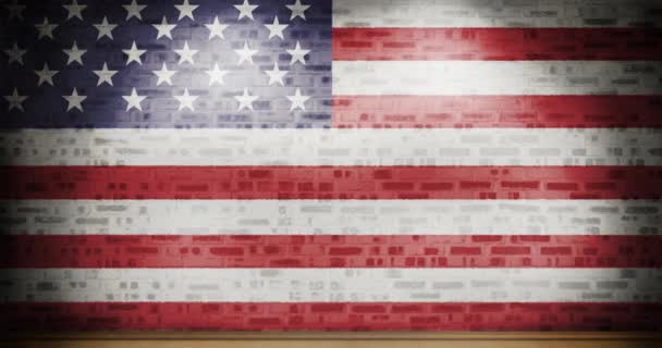 Animazione Della Bandiera Delle Strisce Americane Che Muovono Sopra Bandiera — Video Stock