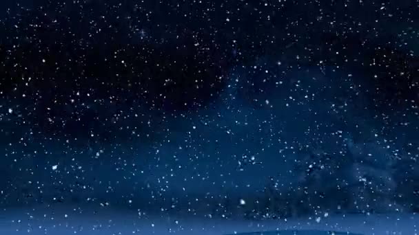 Animation Von Schnee Der Winterlicher Landschaft Auf Tannen Fällt Weihnachten — Stockvideo