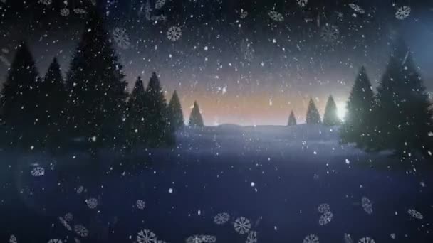 Animação Paisagem Inverno Com Abetos Natal Inverno Tradição Conceito Celebração — Vídeo de Stock