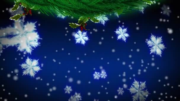Animación Decoración Navideña Sobre Caída Nieve Navidad Invierno Tradición Concepto — Vídeo de stock