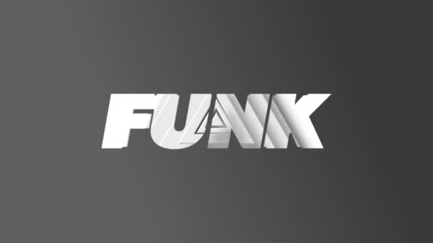 Animação Texto Funk Fundo Cinza Conceito Interface Comunicação Mídia Social — Vídeo de Stock