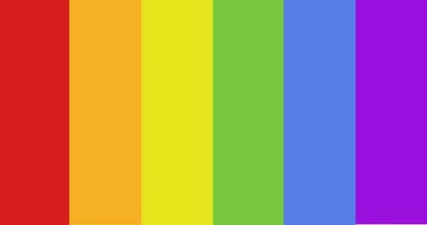 Animation Von Lgbtq Regenbogenfarben Streifen Lgbtq Stolz Und Gleichberechtigungsfeier Konzept — Stockvideo