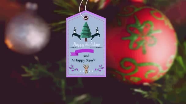 Animation Present Tag Christmas Greetings Christmas Decoration Christmas Winter Tradition — Stock Video