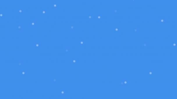 Animação Neve Caindo Sobre Fundo Azul Natal Tradição Conceito Celebração — Vídeo de Stock