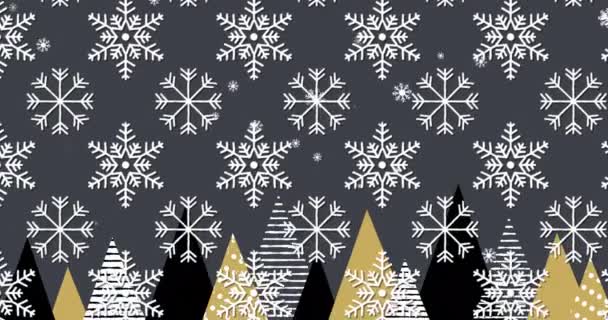 Анимация Рождественского Украшения Над Снегопадом Рождество Зима Традиции Празднование Концепции — стоковое видео
