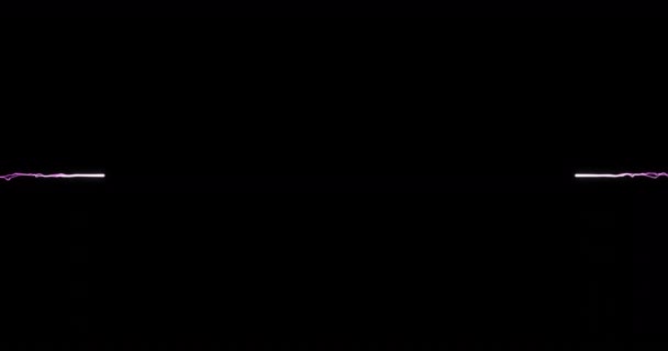 Digitale Animatie Van Paars Licht Spoor Exploderen Tegen Zwarte Achtergrond — Stockvideo