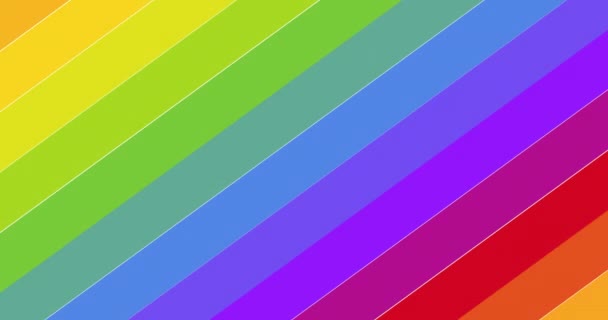 Animation Von Regenbogen Zeichen Über Regenbogenstreifen Lgbtq Stolz Und Gleichberechtigungsfeier — Stockvideo