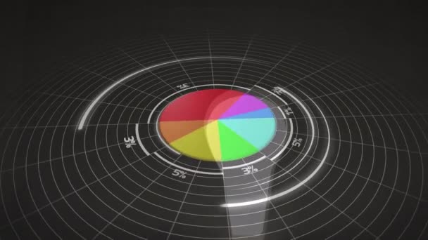 Animación Estadísticas Procesamiento Datos Sobre Fondo Gris Negocio Finanzas Interfaz — Vídeo de stock