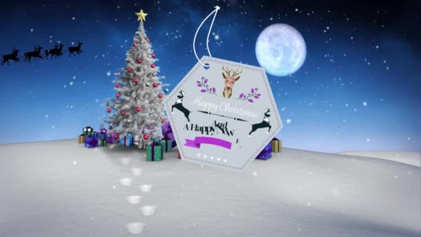 Animacja Świątecznych Pozdrowień Świątecznej Scenerii Boże Narodzenie Zima Tradycja Koncepcja — Wideo stockowe