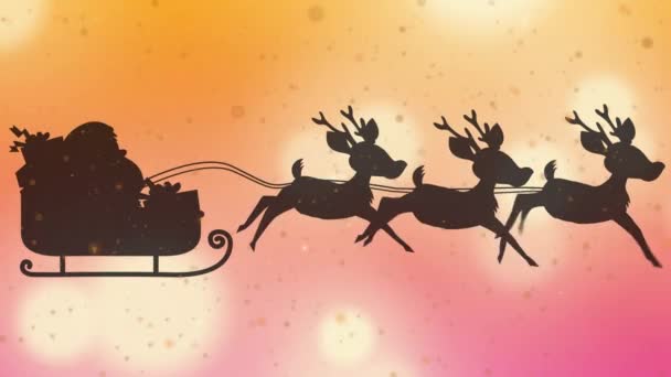 Animación 2021 Texto Sobre Santa Claus Trineo Con Renos Navidad — Vídeos de Stock