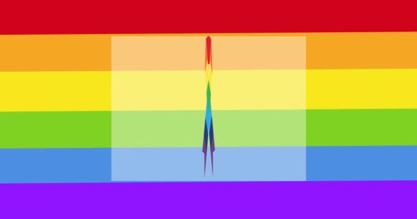 Animatie Van Regenboog Lint Regenboog Strepen Lgbtq Trots Gelijkheid Viering — Stockvideo