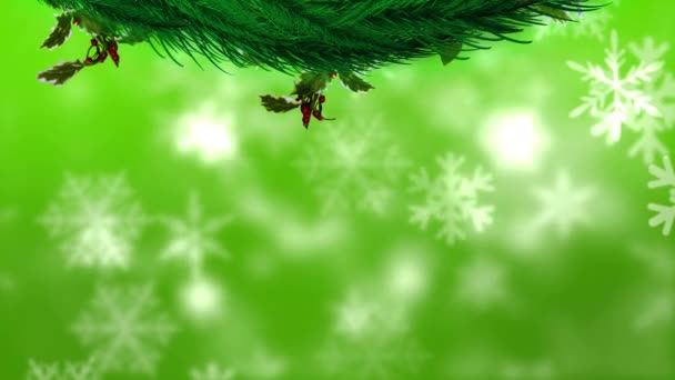 Анімація Різдвяної Прикраси Над Падаючим Снігом Різдво Зима Традиція Концепція — стокове відео