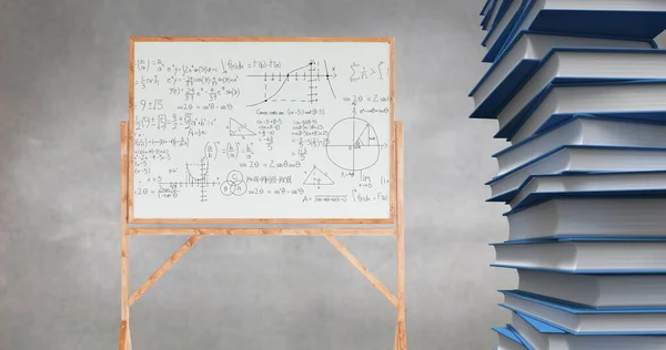 Imagem Digital Equações Matemáticas Gráficos Escritos Uma Placa Branca Com — Fotografia de Stock