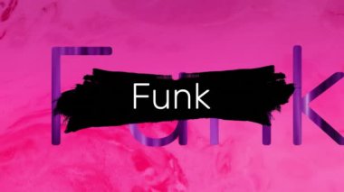 Siyah boya fırçası ve pembe arka planda funk metnin animasyonu. Sosyal medya ve iletişim konsepti dijital olarak oluşturulmuş video.