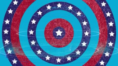 Amerika modelinin dönen bayrağının animasyonu. Amerikan vatanseverliği, bağımsızlık ve kutlama konsepti dijital olarak oluşturulmuş video.