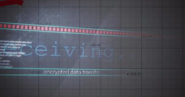 Izgara üzerinde kayıt ve veri işleme kırmızı çizgilerin animasyonu. küresel iş, finans ve veri işleme kavramı dijital olarak oluşturulmuş video.