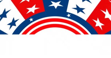 Beyaz üzerine dönen Amerikan bayrağının animasyonu. Amerikan vatanseverliği, bağımsızlık ve kutlama konsepti dijital olarak oluşturulmuş video.