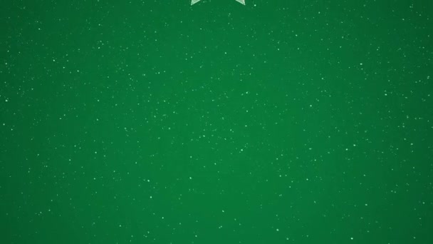 Animación Nieve Cayendo Sobre Decoraciones Navideñas Sobre Fondo Verde Navidad — Vídeos de Stock