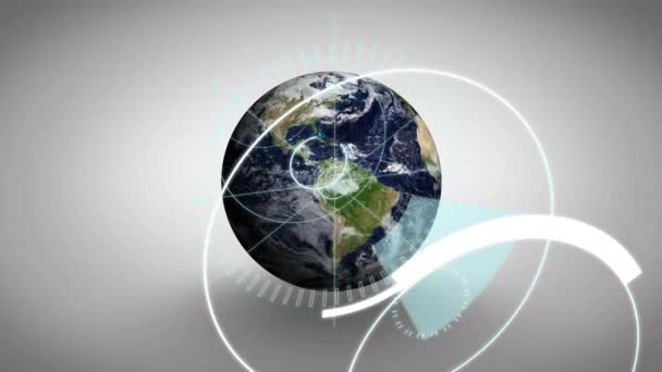 Анімація Тексту Масштабування Всьому Світу Глобальні Єднання Мережі Обробка Даних — стокове відео