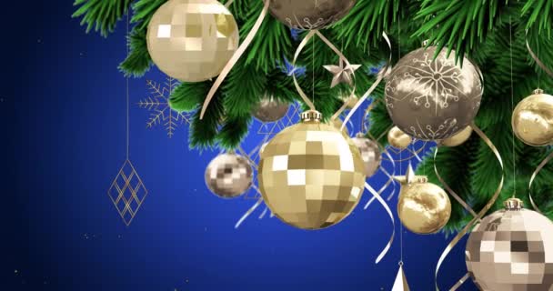 Animación Adornos Adornos Adornos Navidad Árbol Navidad Navidad Tradición Concepto — Vídeos de Stock