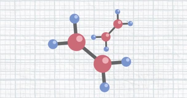 Moleküllerin Mavi Üzerine Beyaz Üzerine Animasyonu Eğitim Öğrenme Kavramı Dijital — Stok video