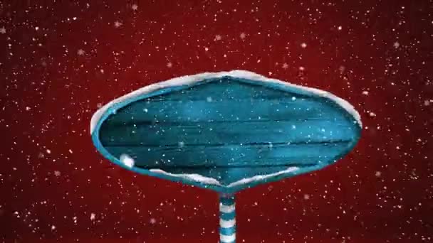 Kırmızı Zemin Üzerinde Yüzen Çoklu Yıldız Simgelerine Kar Yağıyor Noel — Stok video