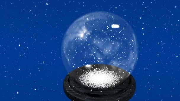 雪花飘落在雪球上的动画 圣诞节 传统和庆祝概念数字制作的视频 — 图库视频影像