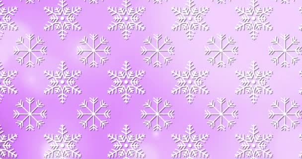 Multiple Snowflakes Icons Seamless Pattern Spots Light Purple Background Christmas — Stock Video