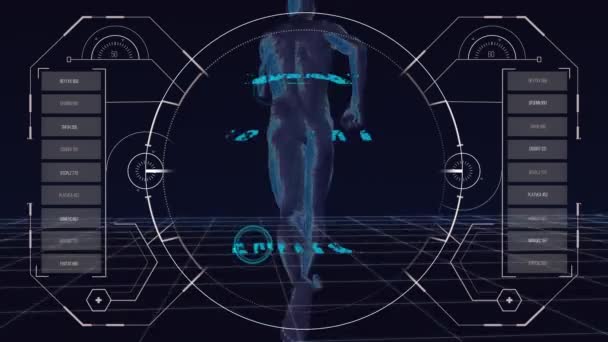Animacja Przetwarzania Danych Poprzez Biometryczny Odcisk Palca Globalna Tożsamość Online — Wideo stockowe