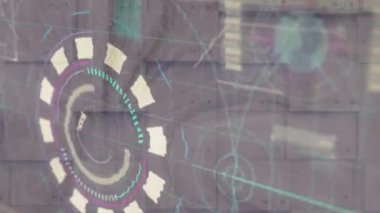 Karton kutular üzerinde arıza olan veri işleme animasyonu. küresel sevkiyat, dağıtım ve alışveriş konsepti dijital olarak oluşturulmuş video.