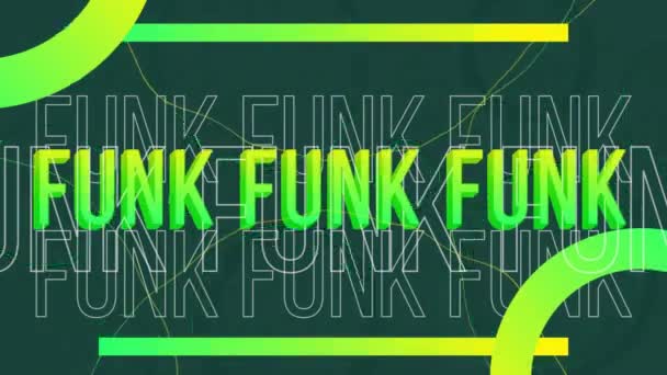 Animação Texto Funk Fundo Preto Conceito Interface Comunicação Mídia Social — Vídeo de Stock