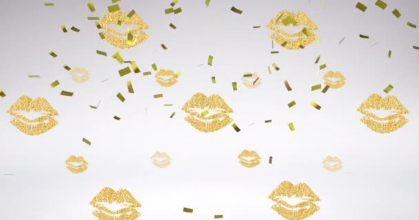 Animation Von Lippensymbolen Auf Rosa Hintergrund Mode Und Accessoires Hintergrundmuster — Stockvideo