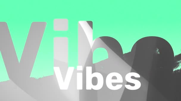 Animation Vibes Text Green Background Social Media Communication Interface Concept — Stock Video