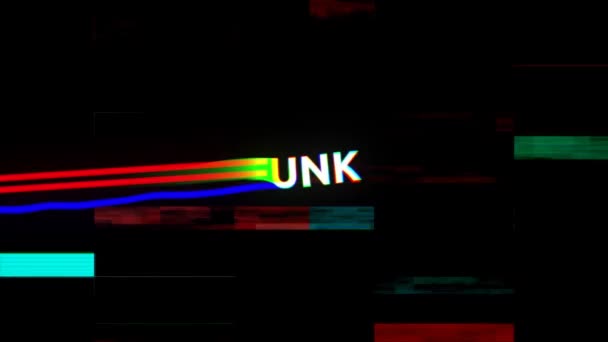 Renkli Geometrik Şekiller Üzerinde Funk Metnin Animasyonu Video Oyunu Eğlence — Stok video