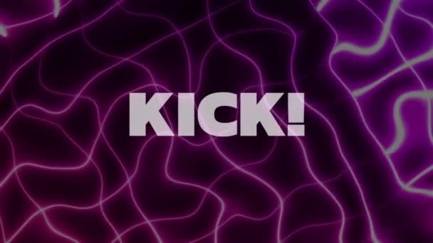 Animation Kick Text Lettres Blanches Sur Fond Abstrait Violet Jeu — Video