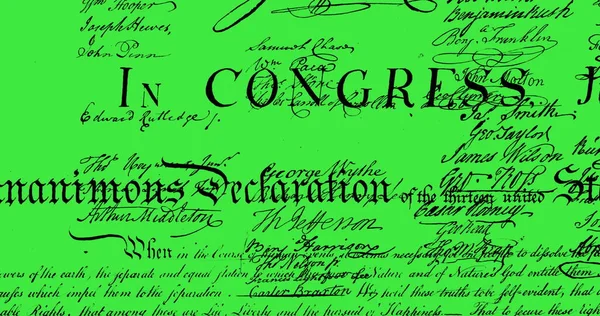 Digitaalinen Kuva Yhdysvaltain Kirjoitetusta Perustuslaista Liikkuu Ruudulla Vihreää Taustaa Vasten — kuvapankkivalokuva