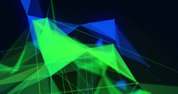 Imagem Movimento Verde Azul Brilhante Estrutura Plexo Girando Com Rede — Fotografia de Stock
