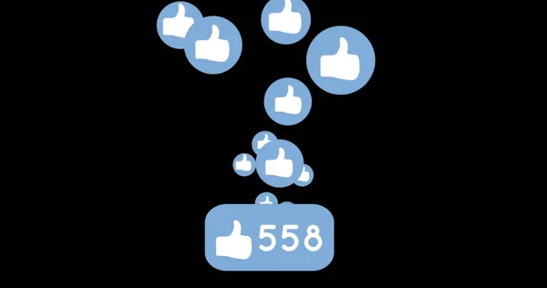 Digital Image Icon Blue Box Increasing Numbers Icons Blue Circles — Stock Photo, Image