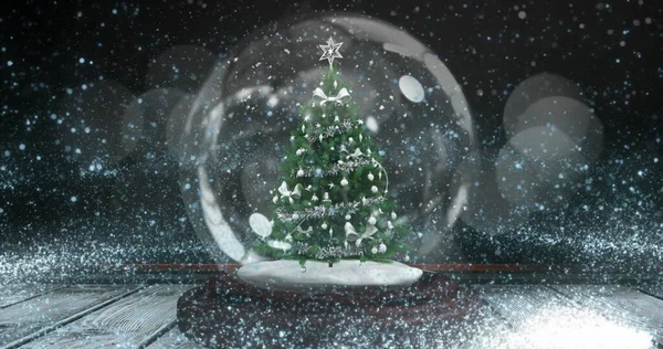 Immagine Digitale Stella Cadente Che Gira Intorno All Albero Natale — Foto Stock