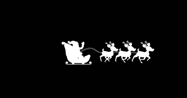 Digitales Bild Der Silhouette Des Weihnachtsmannes Schlitten Der Von Rentieren — Stockfoto