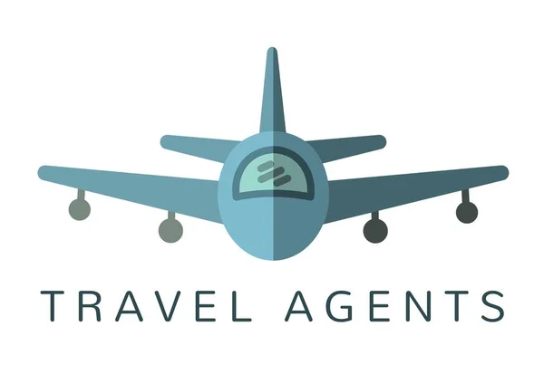 Agentes Viajes Texto Con Icono Avión Contra Fondo Blanco Viaje — Foto de Stock