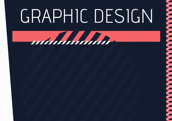 抽象的な形状や青の背景にストライプに対するグラフィックデザインテキスト 創造的なグラフィックデザインとビジネスコンセプト — ストック写真