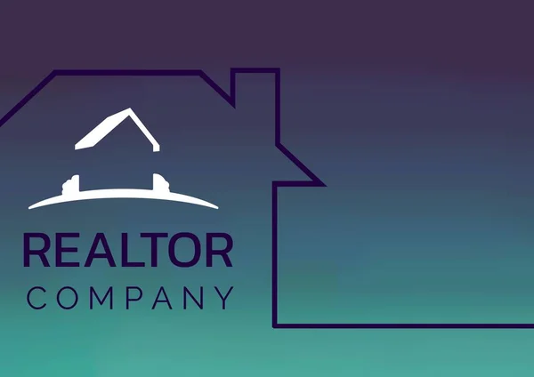 Realtor Company Text House Icon Green Gradient Background Property Real — Stock Photo, Image