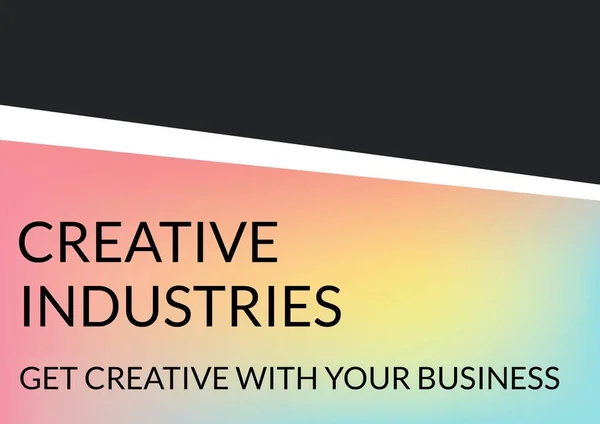 Creative Industries Text Gradient Banner Black Background Creative Business Background — Stock Photo, Image