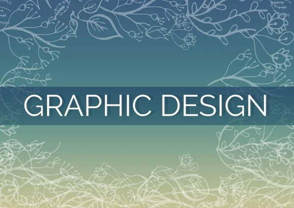 Graphic Design Text Floral Designs Green Gradient Background Creative Graphic — Stock Photo, Image