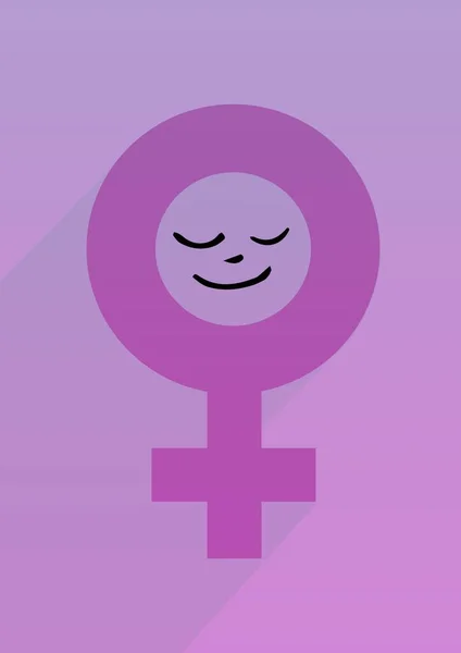 Digitally Generated Image Female Gender Symbol Icon Purple Background Women — Stock Photo, Image