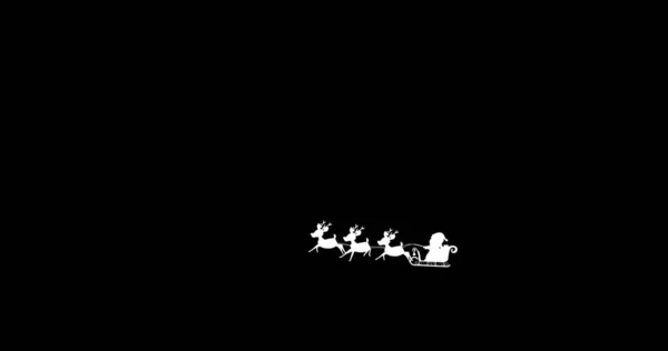 Digitale Afbeelding Van Silhouet Van Kerstman Slee Wordt Getrokken Door — Stockfoto