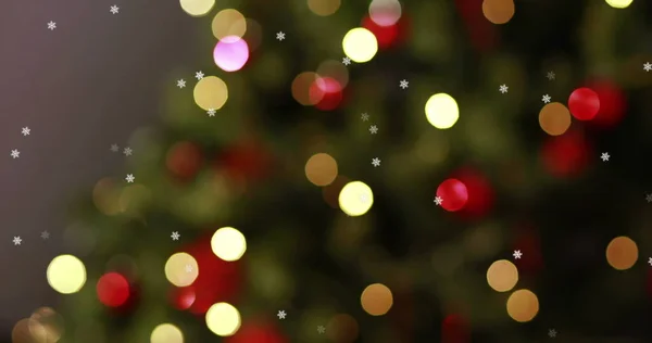 Obrázek Blikajících Víl Vánočním Stromečku Pozadí Vánoční Svátky Slavnostní Koncept — Stock fotografie